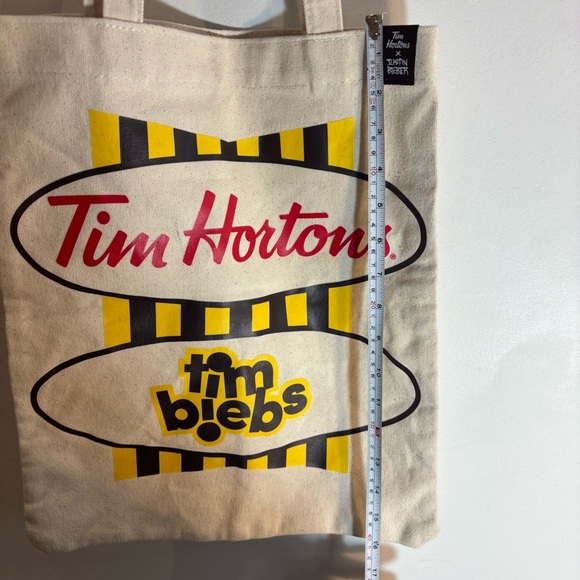 TIM HORTONS & JUSTIN BIEBER Tim Biebs Cotton Canvas Top Handle Tote Bag - Picture 4 of 8